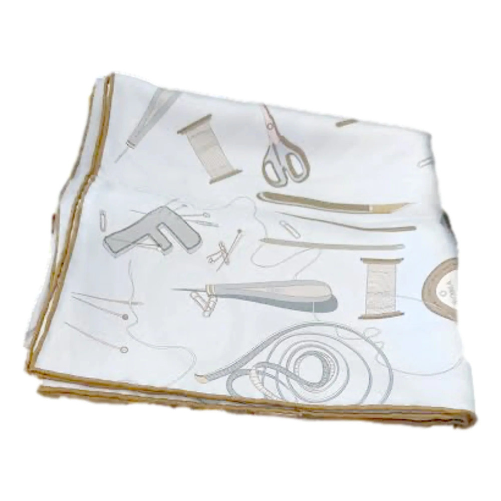 Fendi Multi-Color Graphic Print Silk Scarf Light